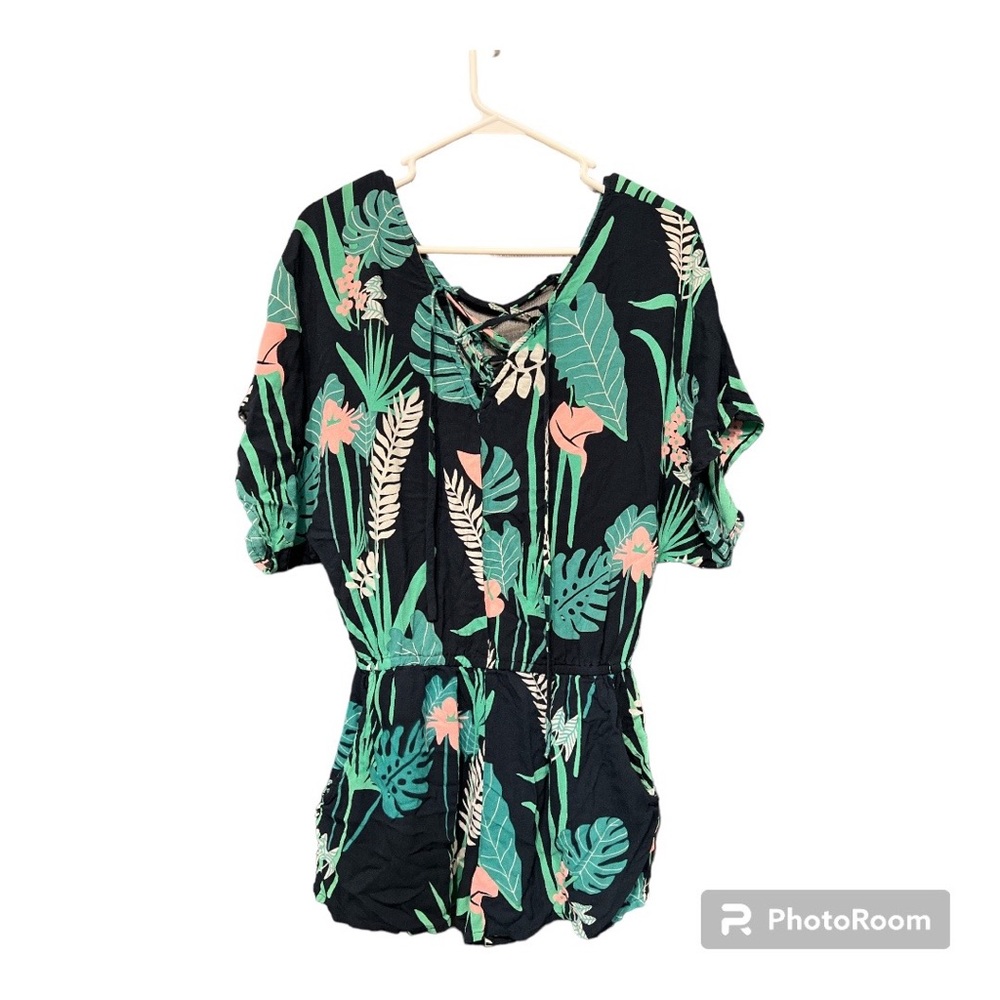 Ava Sky Makani Criss Cross Front Short Romper